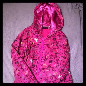 Heatherette pink hoodie with silk sz medium. Rare